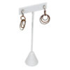 White Faux Leather One Pair Earring Jewelry Display Holder Medium T-Bar Stand Showcase