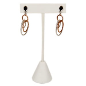 White Faux Leather One Pair Earring Jewelry Display Holder Large T-Bar Stand Showcase