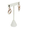 White Faux Leather One Pair Earring Jewelry Display Holder Small T-Bar Stand Showcase
