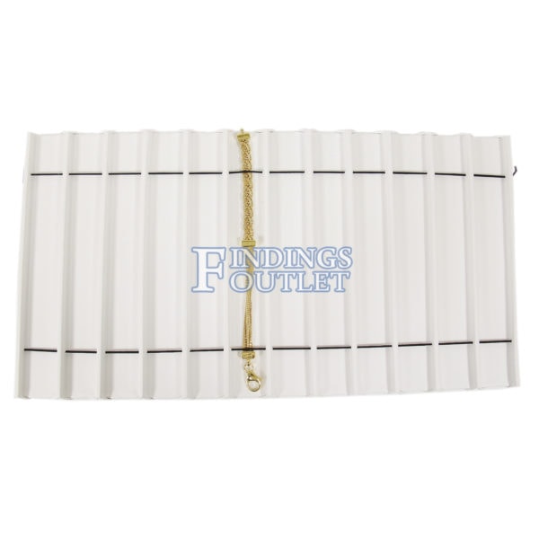 White Faux Leather 12 Slot Bracelet Jewelry Display Holder Full Size Tray Liner Straight