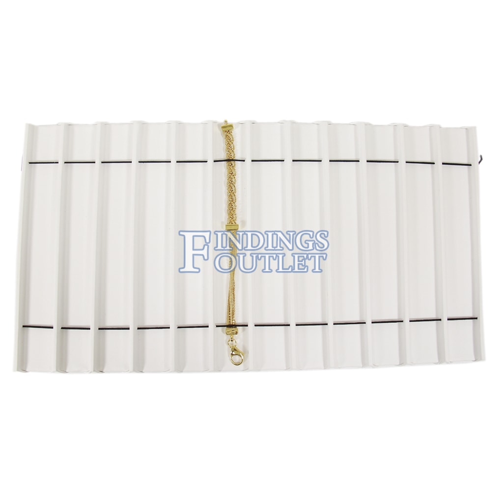 White Faux Leather 9 Slot Bangle Jewelry Display Holder Bracelet Showcase  Tray - Findings Outlet