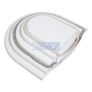 White Faux Leather Necklace Chain Jewelry Display Holder Tier Neckform Platform Rev Angle