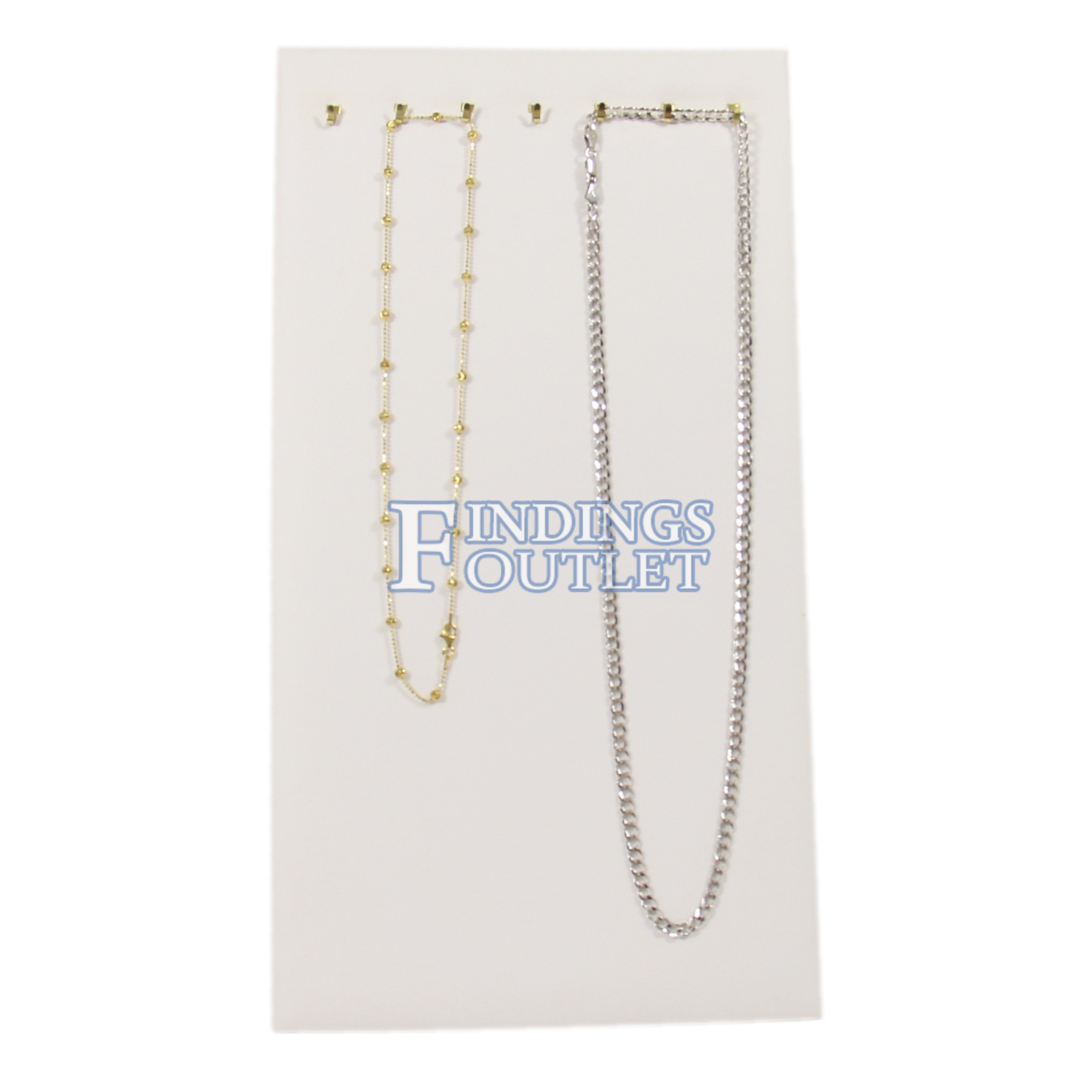 White Faux Leather 15-Hook Necklace & Chain Jewelry Display Holder Easel Stand