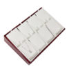 Rosewood White Faux Leather 8 Slot Pendant Jewelry Display Holder Showcase Tray