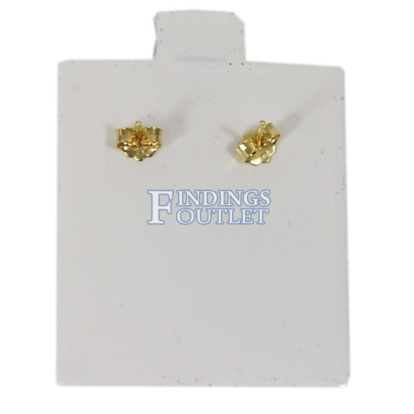 White Vinyl Stud 10K Earring Card Puff Pad Jewelry Display Holder 100 Pieces Single
