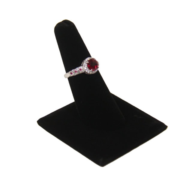 Black Velvet Single Ring Jewelry Display Holder Showcase One Finger Stand