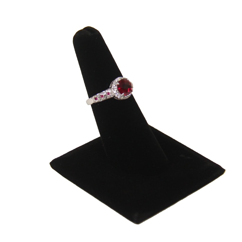 Mooca 6 Pcs Black Velvet Ring Finger Jewelry Holder Showcase Display Stands