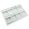 White Faux Leather 8 Slot Earring Jewelry Display Holder Showcase Slanted Tray