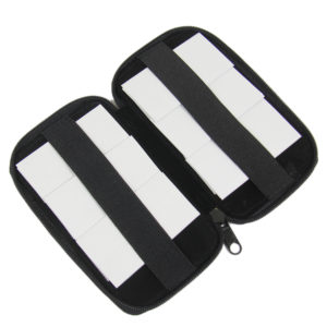 Black Faux Leather Parcel Paper Holder Gemstone Display Salesman Travel Case