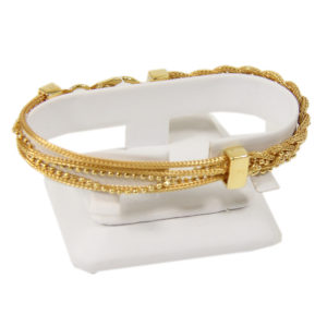 White Faux Leather Single Bracelet Jewelry Display Holder Showcase