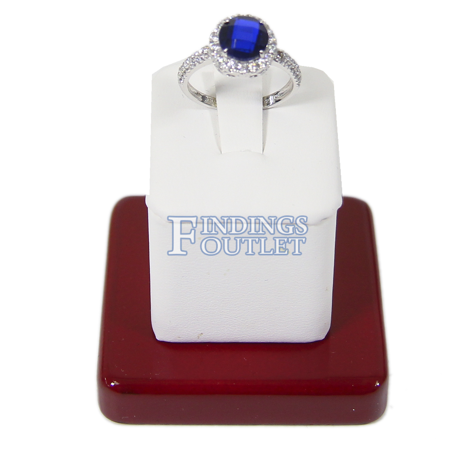 White Faux Leather Single Ring Jewelry Display Stand – Small Showcase Tower