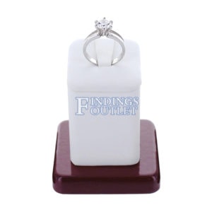 Rosewood White Faux Leather Single Ring Jewelry Display Holder Medium Clip Stand Back