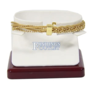 Rosewood White Faux Leather Watch Bangle Bracelet Jewelry Display Holder Stand Straight