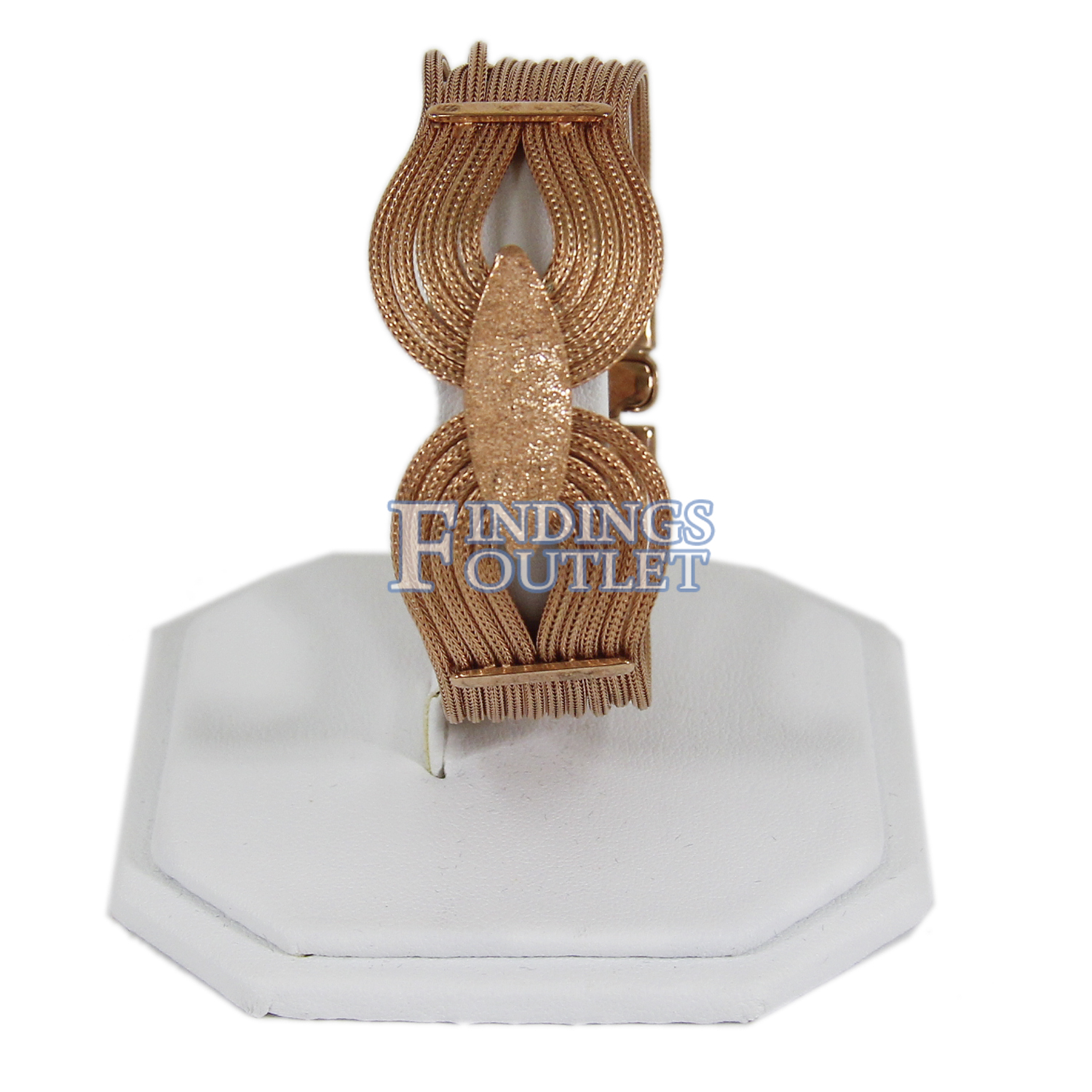 White Faux Leather Single Bracelet Jewelry Display Holder - Collar Stand Showcase
