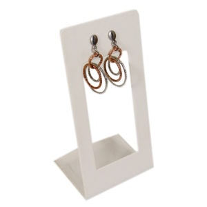 White Faux Leather One Pair Earring Jewelry Display Holder Dangling Earring Stand