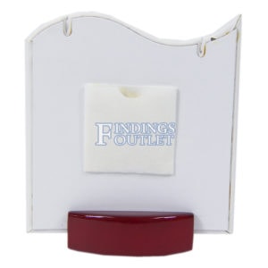 Rosewood White Faux Leather Single Pendant Jewelry Display Holder Stand Back