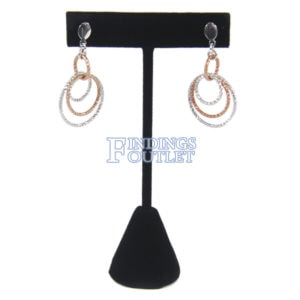 Black Velvet One Pair Earring Jewelry Display Holder Small T-Bar Stand Showcase Straight