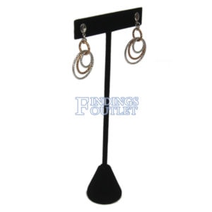 Black Velvet One Pair Earring Jewelry Display Holder Large T-Bar Stand Showcase Angle