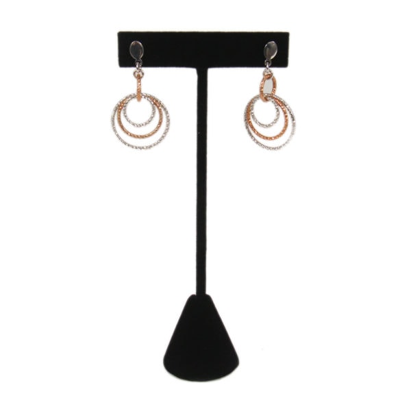Black Velvet One Pair Earring Jewelry Display Holder Medium T-Bar Stand Showcase