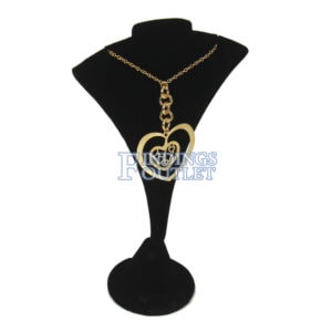 Black Velvet Single Necklace & Earring Jewelry Display Holder Small Stand Angle