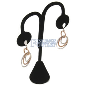Black Velvet One Pair Earring Jewelry Display Holder Fancy Showcase Stand Dangle Angle