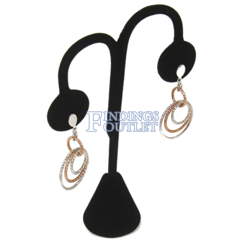 7pc Black Velvet One Pair Drop Earring Jewelry Display Earring Holder Curved Lot 