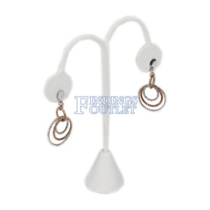 White Faux Leather One Pair Earring Jewelry Display Holder Fancy Showcase Stand Angle