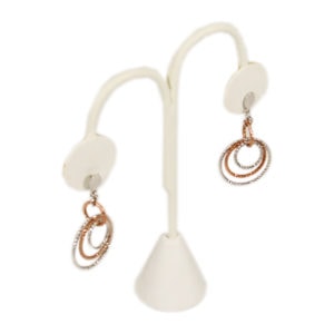 White Faux Leather Earring Jewelry Display Holder Small Fancy Earring Stand