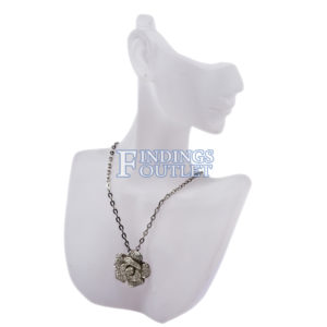 White Polystyrene Head & Chest Necklace And Earring Jewelry Display Holder Stand Angle