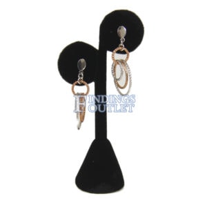 Black Velvet Earring Jewelry Display Holder Elegant Fancy Circle Earring Stand Straight