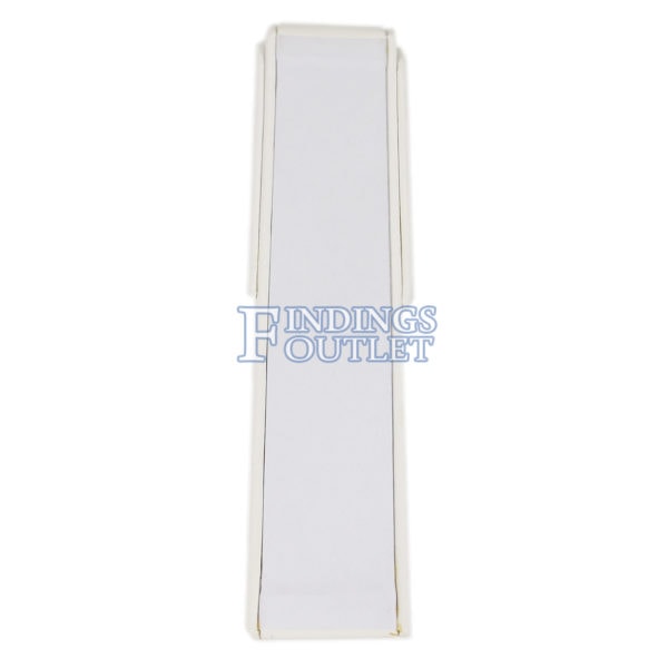 White Faux Leather Single Bracelet Jewelry Display Holder Ramp Stand Showcase Back