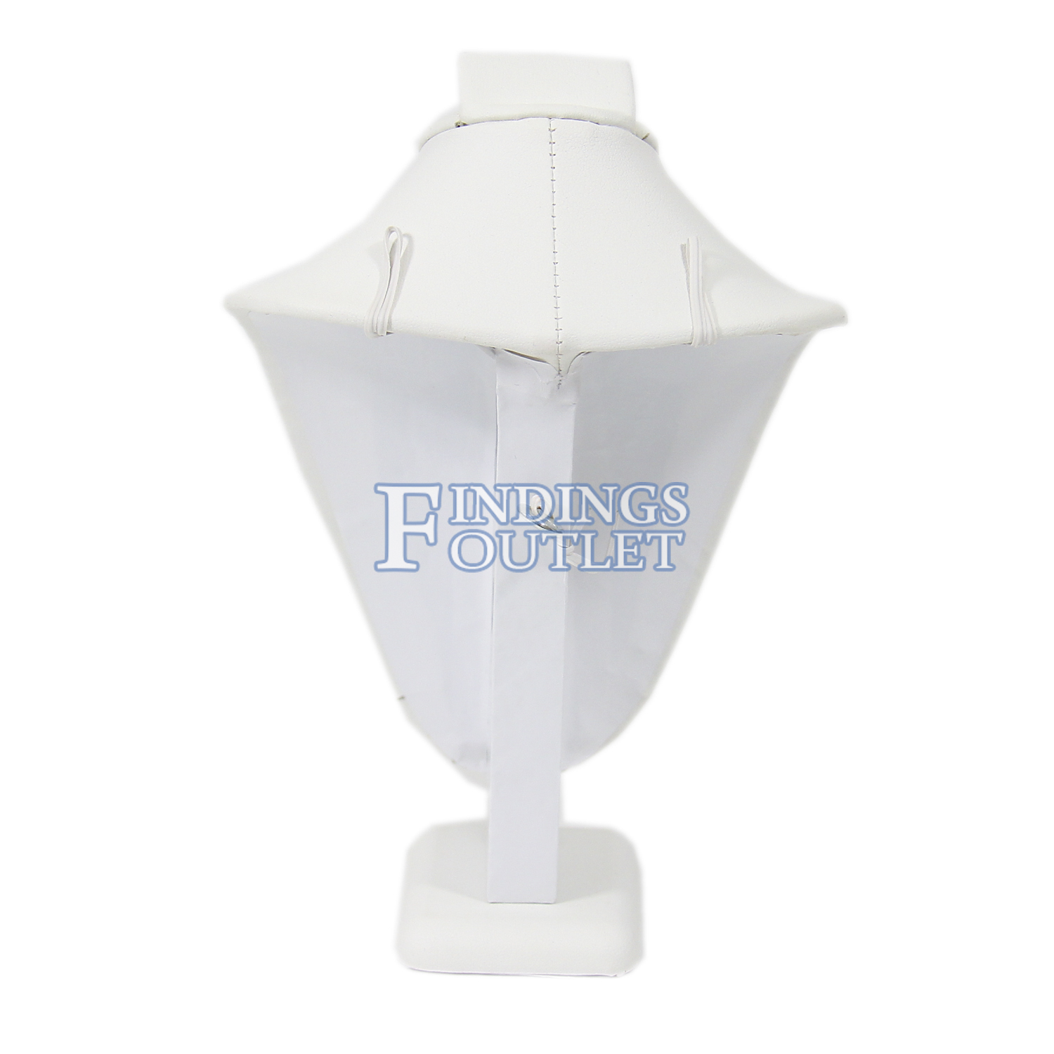White Faux Leather Diamond Shaped Jewelry Display Stand - For Earrings Or Pendants