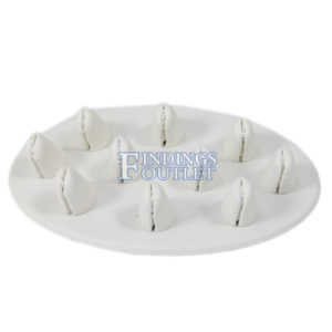 White Faux Leather 10 Finger 1.5" H Ring Display Jewelry Stand 