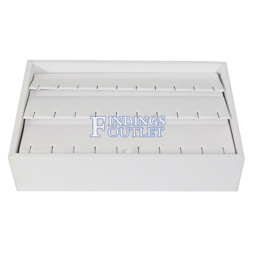 White Faux Leather Standard 1.5"H Utility Jewelry Display Tray 
