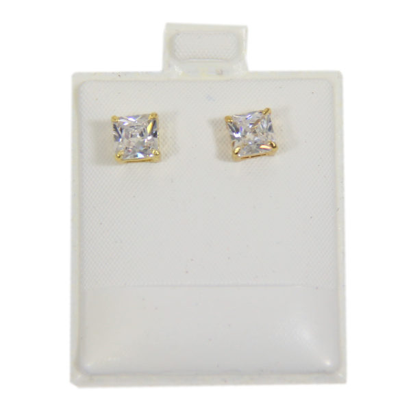 White Vinyl Stud Earring Card Puff Pad Jewelry Display Holder 100 Pieces