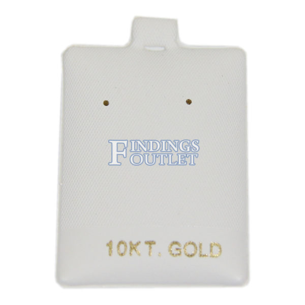 White Vinyl Stud 10k Earring Card Puff Pad Jewelry Display Holder 100 Pieces 1.5" x 2" Plain