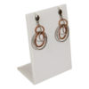 White Faux Leather Earring Jewelry Display Holder One Pair Earring Stand Stud Dangling