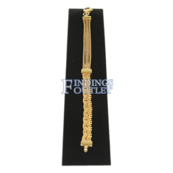 Black Velvet Single Bracelet Jewelry Display Holder Ramp Stand Straight
