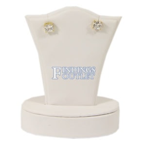 White Faux Leather One Pair Stud Earring Jewelry Display Holder Showcase Stand Straight