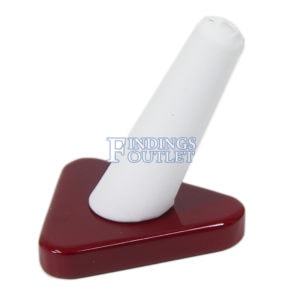 Rosewood White Faux Leather Single Ring Jewelry Display Holder Finger Stand 