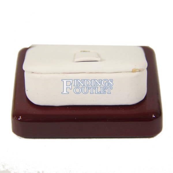 Rosewood White Faux Leather Single Ring Jewelry Display Holder Showcase Stand Back