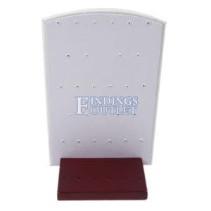 Rosewood White Faux Leather 13 Pair Earring Jewelry Display Holder Stud Stand Angle