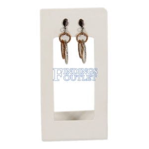 White Faux Leather One Pair Earring Jewelry Display Holder Dangling Earring Stand Straight