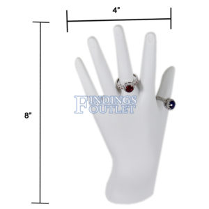 White Polystyrene Hand Ring Necklace And Bracelet Jewelry Display Holder Stand Dimension