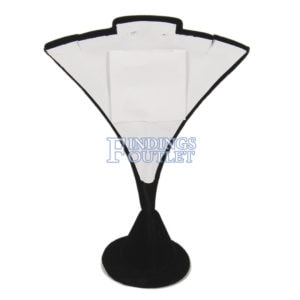 Black Velvet Single Necklace & Earring Jewelry Display Holder Small Stand Back