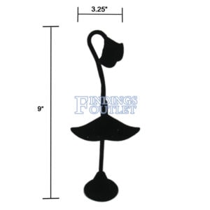 Black Velvet 8 Pair Earring Jewelry Display Holder Ginko 2-Tier Stand Dimension