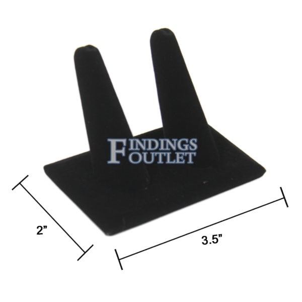 Black Velvet 2 Ring Jewelry Display Holder Long Finger Showcase Organizer Stand Dimensions