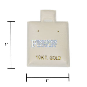 White Vinyl Stud 10k Earring Card Puff Pad Jewelry Display Holder 100 Pcs 1"x1" Dimension