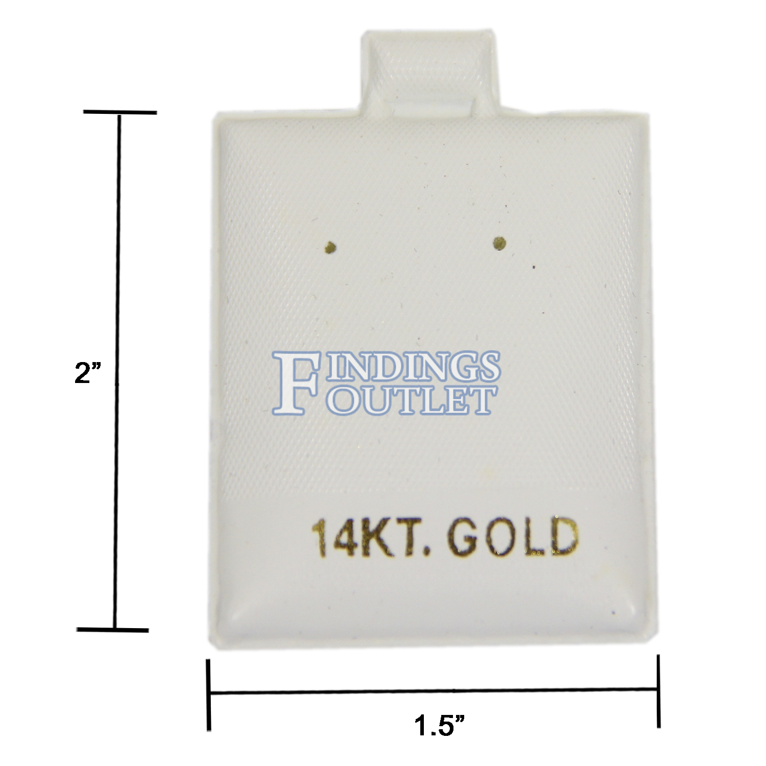 White Vinyl 14K Upper Punch Earring Card Puff Pad Jewelry Display Holder  100 Pcs