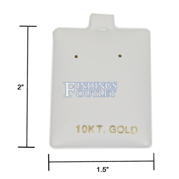 White Vinyl Stud 10k Earring Card Puff Pad Jewelry Display Holder 100 Pieces 1.5" x 2" Dimension